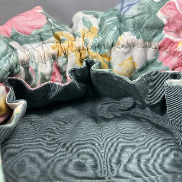 Vintage  Jewelry Organizer 8 Pockets Travel Case Drawstring Bag Floral Pink - Picture 5 of 10